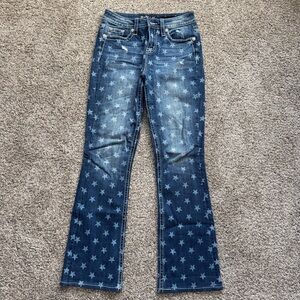 Miss Me blue star print bootcut jeans